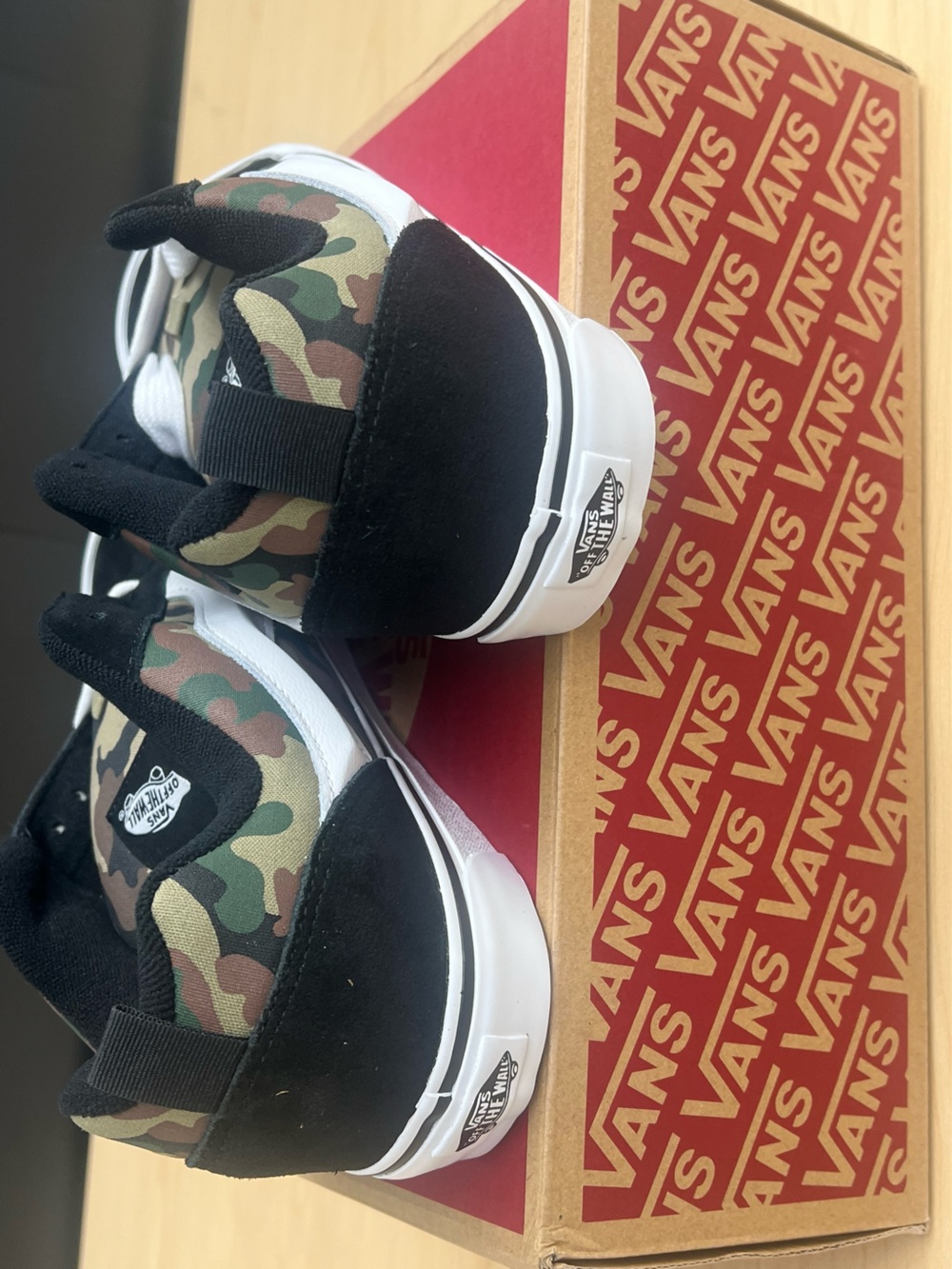 Vans Knu Skool Camouflage Black White Skate Shoes - Picture 3 of 5